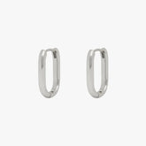 Emerson Silver Rectangular Hoop Huggie Earring